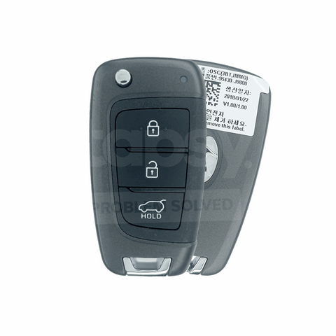Hyundai Kona 2017-2022 Genuine 3 Buttons Flip Remote Key 95430-J9800 95430J9800 95430 J9800 OKA-450T OKA450T OKA 450T Front