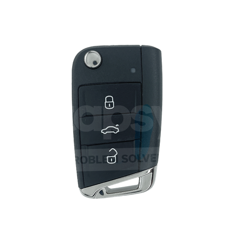 Original 3 Buttons Flip Remote Key for Volkswagen Polo 2014 - 2017 433Mhz (MQB) P/N: 5G0-959-752-BC / 5G6-959-752-AG
