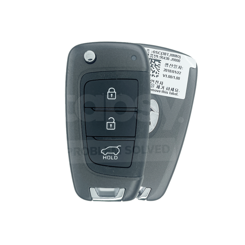 Hyundai Kona 2017-2023 Genuine 3 Buttons Flip Remote Key 433MHz 95430-J9800