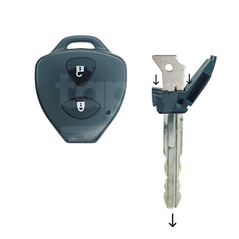 Toyota 2 Buttons Remote Shell Head (No Key Cutting Required)