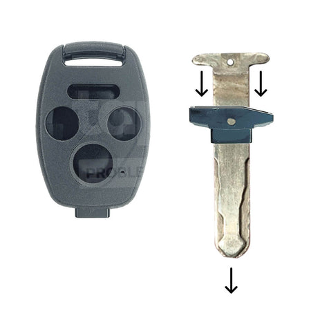 Honda 3+1 Buttons Remote Shell Head (No Key Cutting Required)