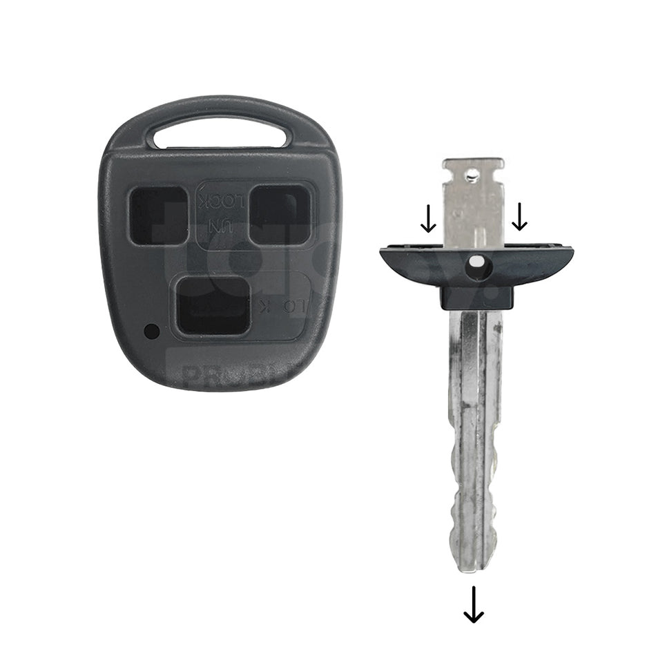 Lexus 3 Buttons Remote Shell Head (No Key Cutting Required)