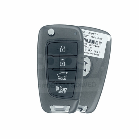 Hyundai Kona 2017-2020 4 Buttons Genuine Smart Key 95430-J9500 95430J9500 95430 J9500 OSLOKA-450T OSLOKA450T OSLOKA 450T Front