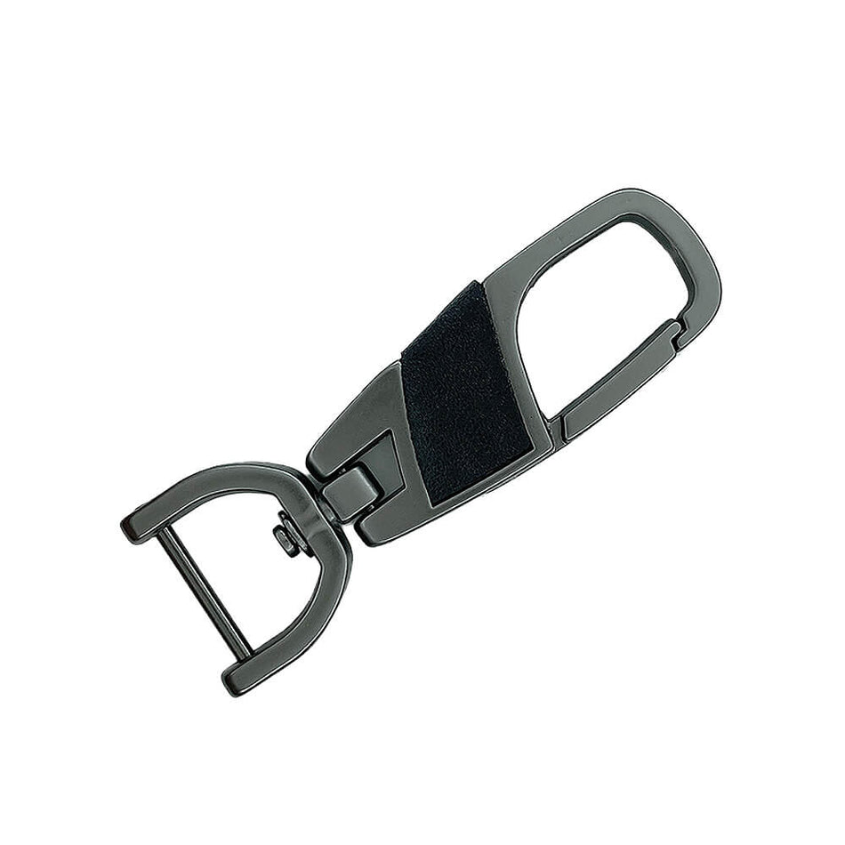 Luxury Car Keychain with Leather Inlay & Metal Clip