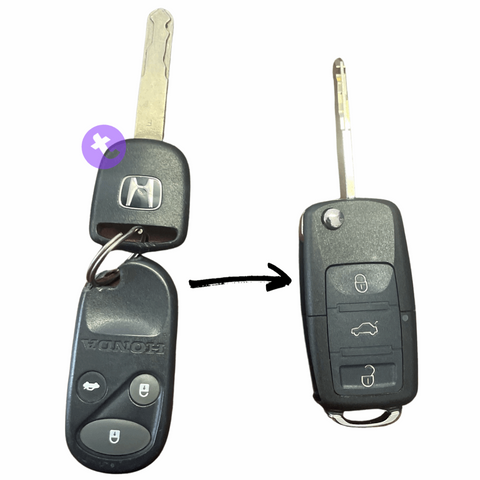 Complete Upgraded Flip Remote key for Honda Accord (2000 - 2003) 6th Gen.