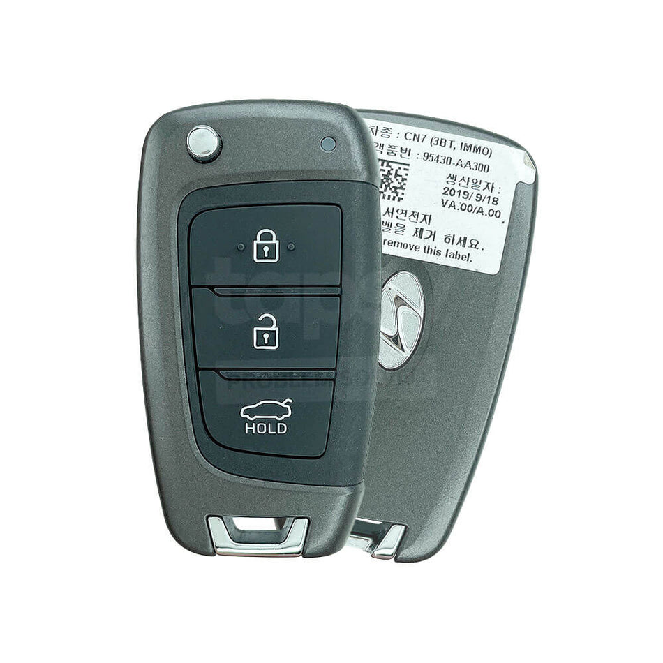 Hyundai Elantra/i30 Sedan 2020-2023 Genuine 3 Buttons Flip Remote Key 8A 433MHz 95430-AA300 FCC ID: MBEC3TX2004