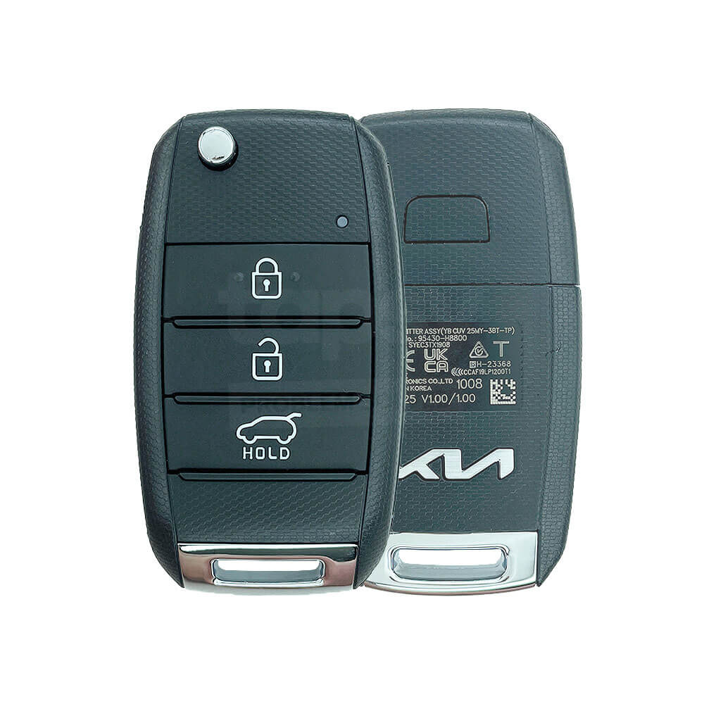 Kia Rio/ Stonic 2025 Genuine 3 Buttons Flip Remote Key 8A 433MHz 95430-H8800 FCC ID: SYEC3TX1908