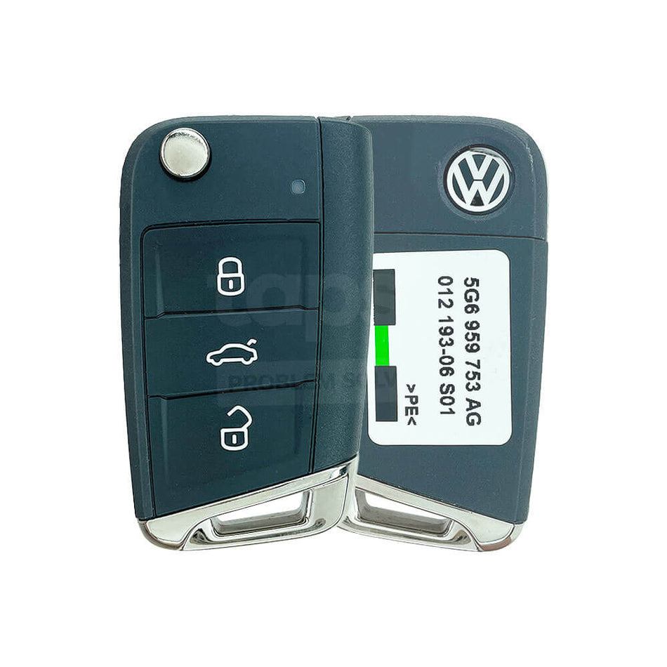 VOLKSWAGEN Polo/Golf/Tiguan 2013-2018 Original 3 Buttons Flip Remote Key 5G6959753AG / 5G0959752BA