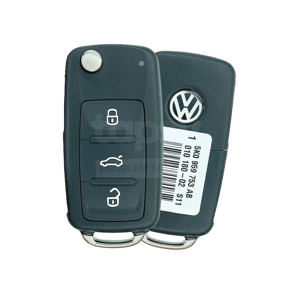 Volkswagen Golf/Jetta/Polo/Caddy Original 3 Buttons Flip Remote Key ID48 434MHz 5K0 837 202 AD