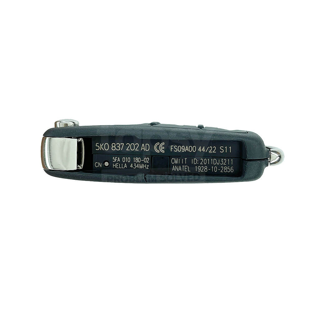 Volkswagen Golf/Jetta/Polo/Caddy Original 3 Buttons Flip Remote Key ID48 434MHz 5K0 837 202 AD