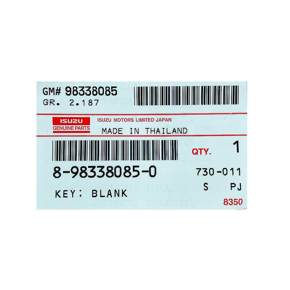 Isuzu/Mazda D-Max/MU-X/BT-50 2019 Smart Remote Key Emergency Blade TOY43R 8-98338085-0