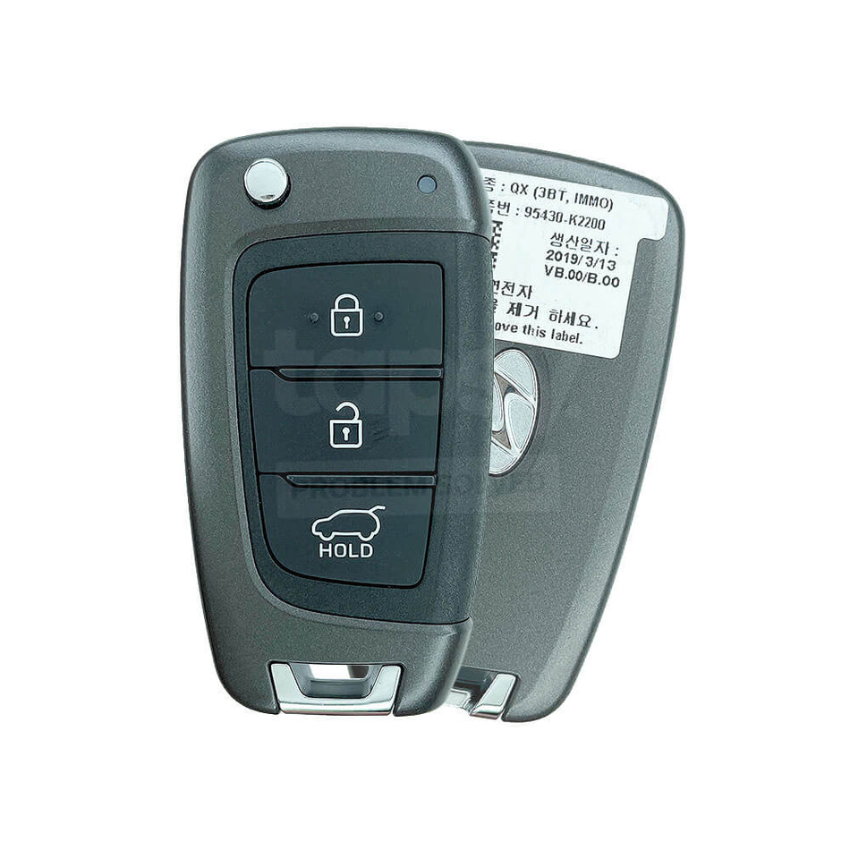 Hyundai Venue 2019-2022 Original 3 Buttons Flip Remote Key 4A 433MHz 95430-K2200 FCC ID: SY5FD1GRGE03